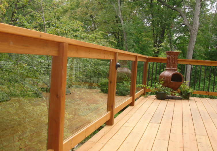 Glass deck railings